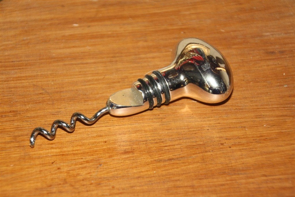 kurkentrekker / stop voor fles wijn verzilverd, Antiek en Kunst, Curiosa en Brocante, Ophalen of Verzenden