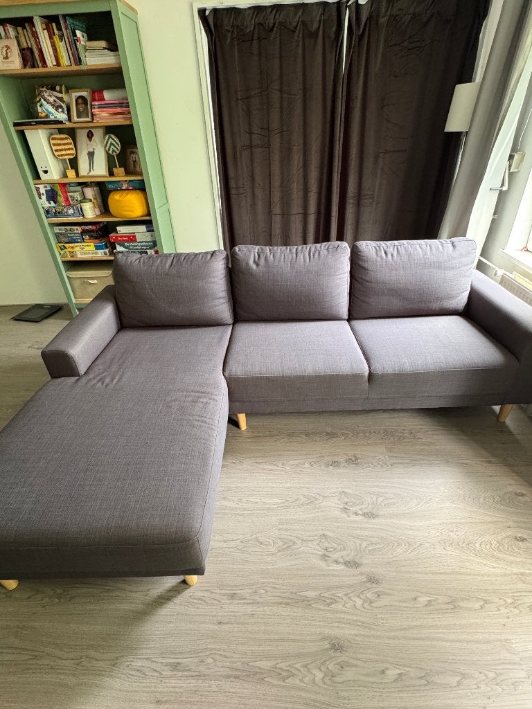 JYSK Egense 3-zitsbank met chaise longue links, Ophalen, Minder dan 75 cm, Driepersoons, Zo goed als nieuw