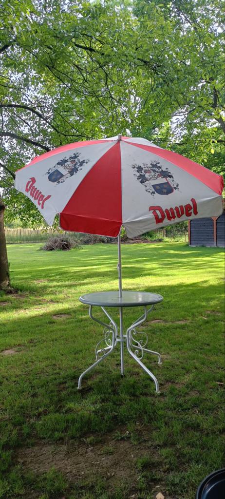 Vintage Duvel parasol - Ø150 cm, Verzamelen, Biermerken, Ophalen of Verzenden, Gebruikt