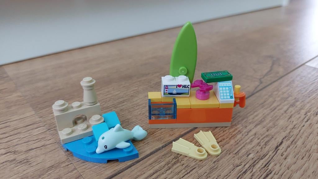 Lego Friends strandtent & dolfijn, Ophalen of Verzenden, Zo goed als nieuw, Complete set, Lego