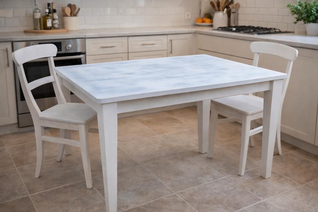 Massief houten eettafel (beuken)  + 3 stoelen, Ophalen, 100 tot 150 cm, Eikenhout, 50 tot 100 cm