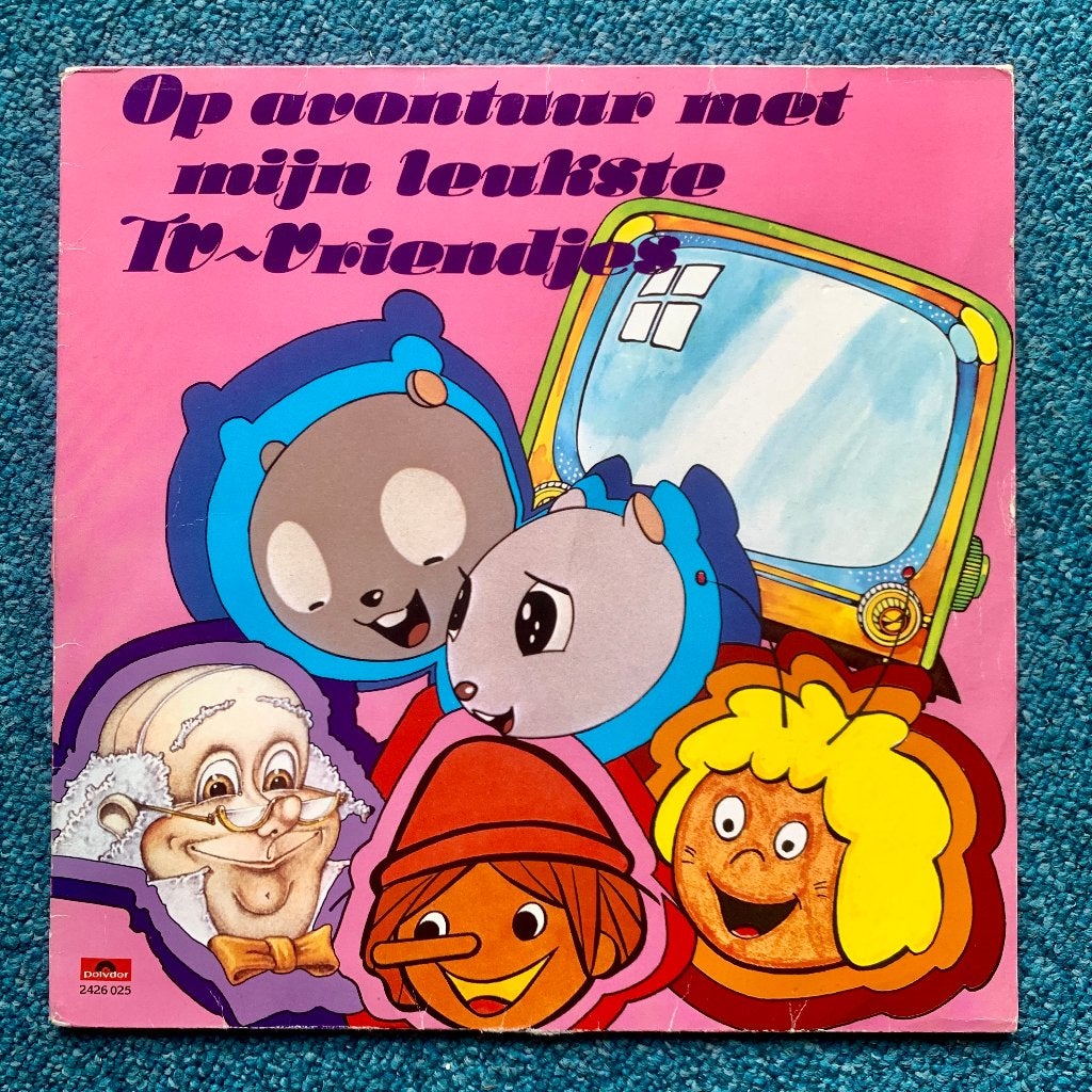 LP Kinderliedjes Op avontuur met mijn leukste TV-vriendjes, Cd's en Dvd's, Vinyl | Kinderen en Jeugd, Ophalen of Verzenden, Gebruikt