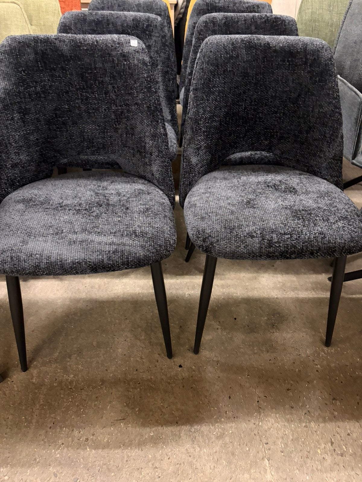6 blauw stoffen eetkamerstoelen- Nieuw!, Ophalen, ., ., .