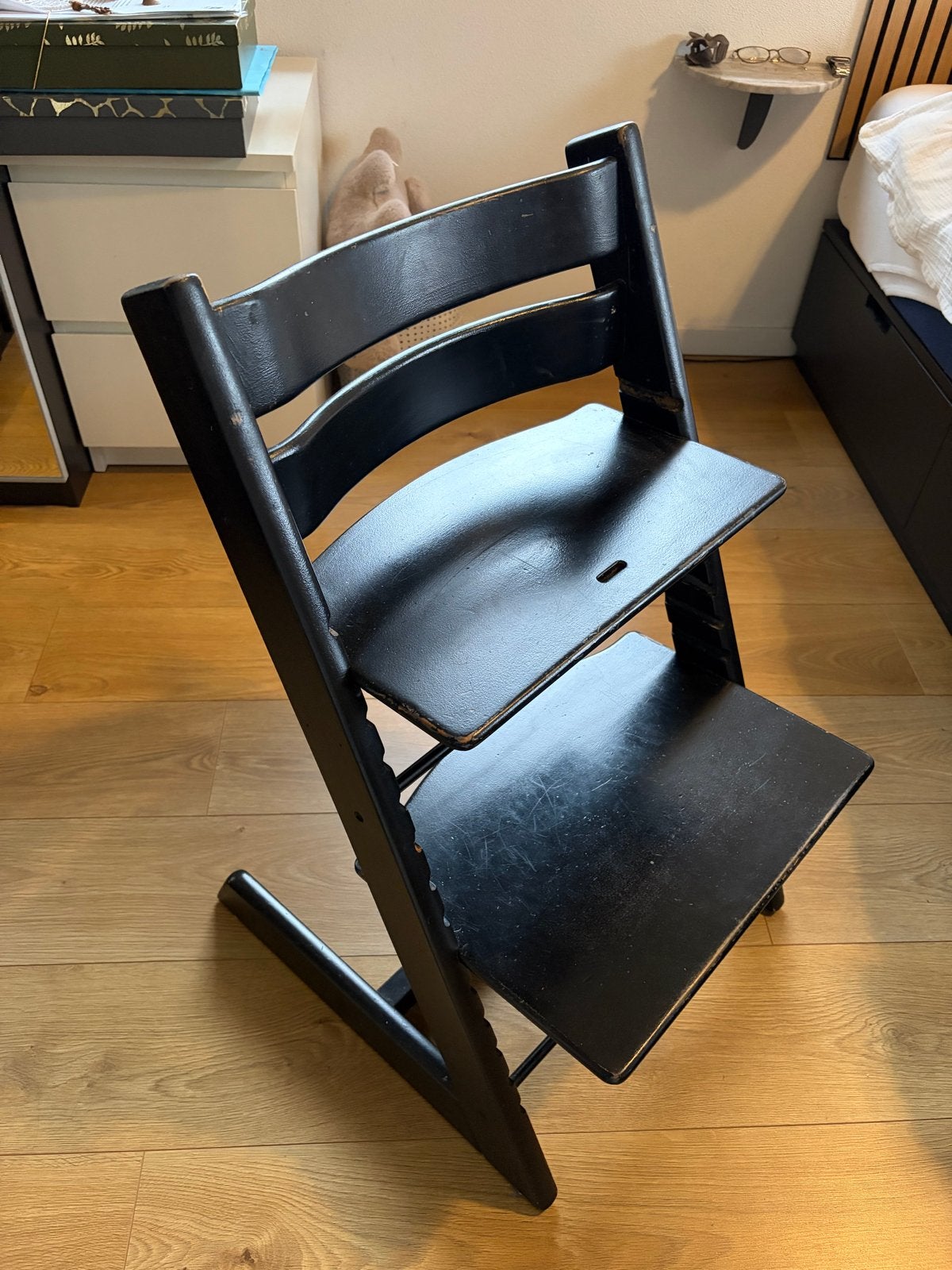 Stokke Tripp Trapp kinderstoel - Zwart (gebruikt), Ophalen, Gebruikt, Meegroeistoel