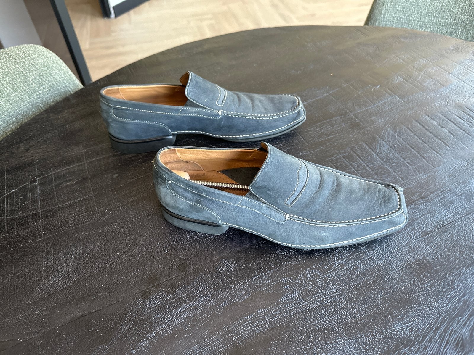 Aldo Brue Loafers - Luxe Italiaans Suede Leer Maat 42,5, Loafers, Blauw, Ophalen of Verzenden, Zo goed als nieuw