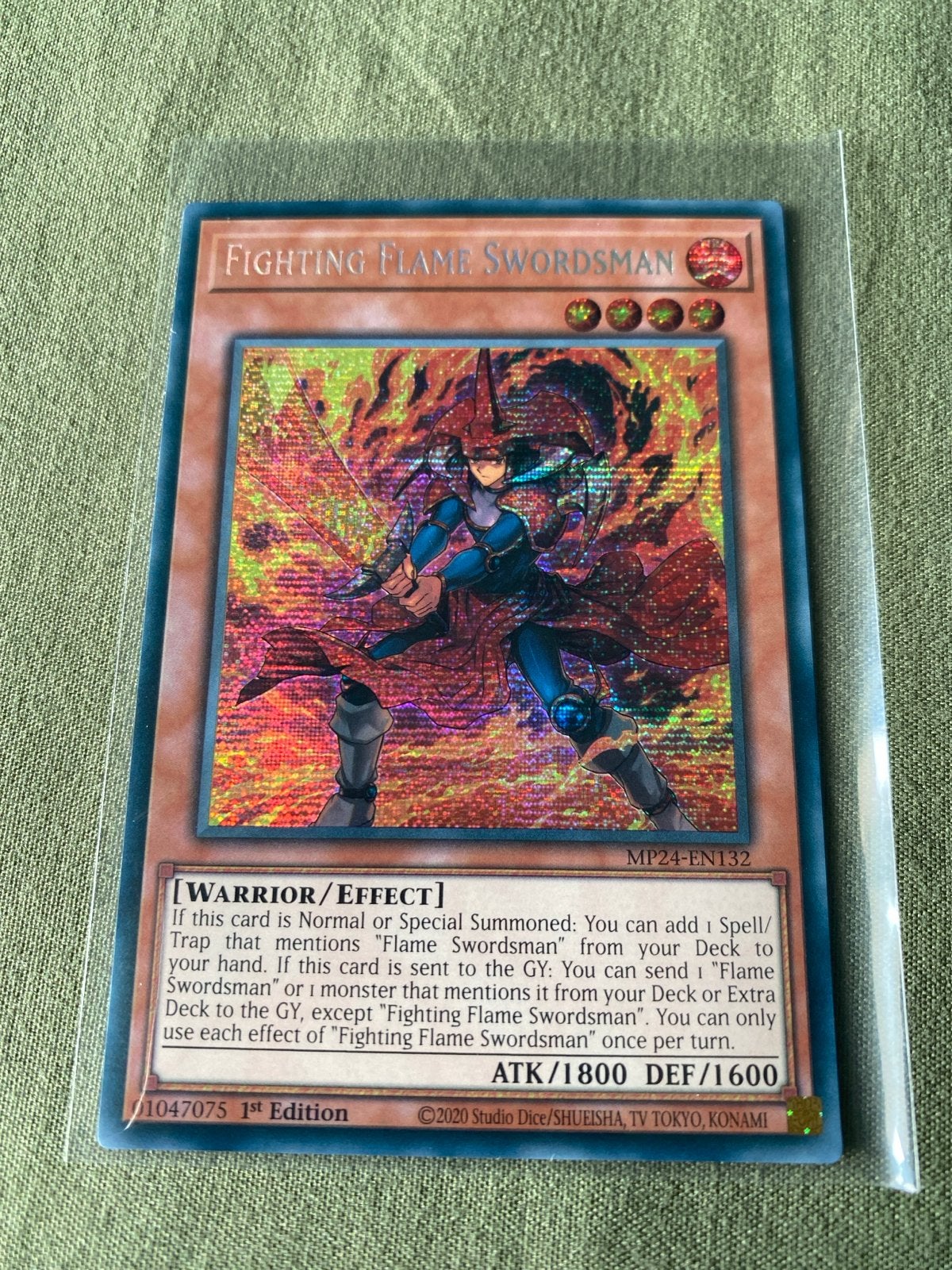 Yu-Gi-Oh! Fighting Flame Swordsman MP24-EN132 Foil, Ophalen of Verzenden, Zo goed als nieuw, Losse kaart, Foil