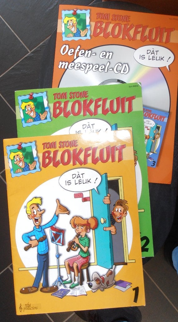 blokfluitboeken 1 en 2 en oefen meespeel cd, Ophalen of Verzenden, Gebruikt, Artiest of Componist, Blokfluit