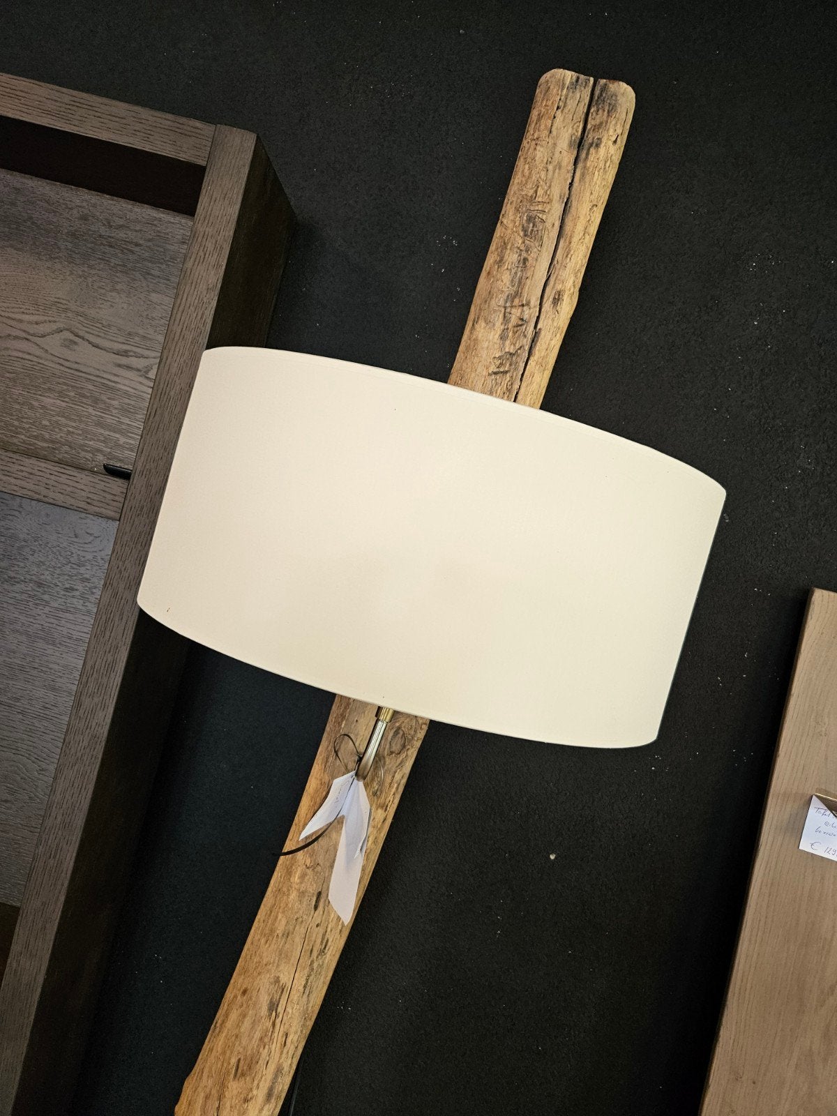 vloerlamp teakhout " SWIRL" uniek, Verzenden