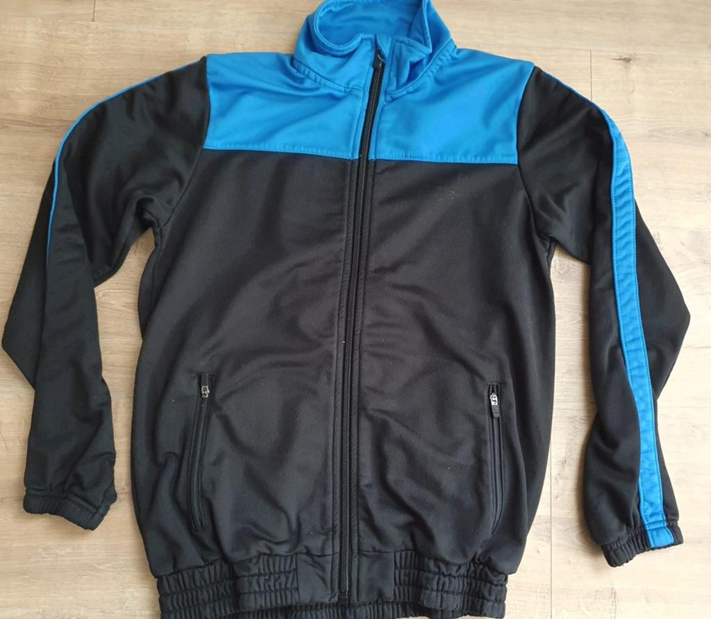 Zwart blauw trainingsjasje sport vest 152, Ophalen of Verzenden