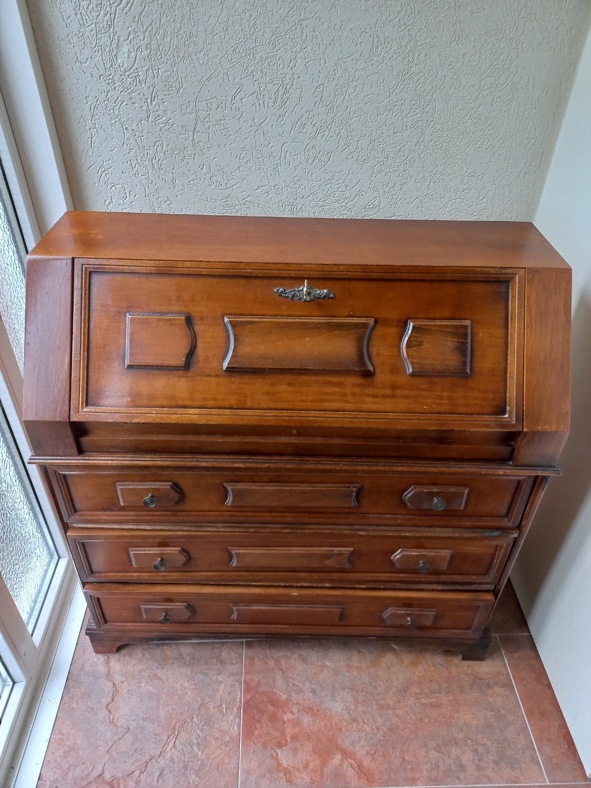 Antiek secretaire / bureau kastje breed 85cm. hoogte95., Ophalen