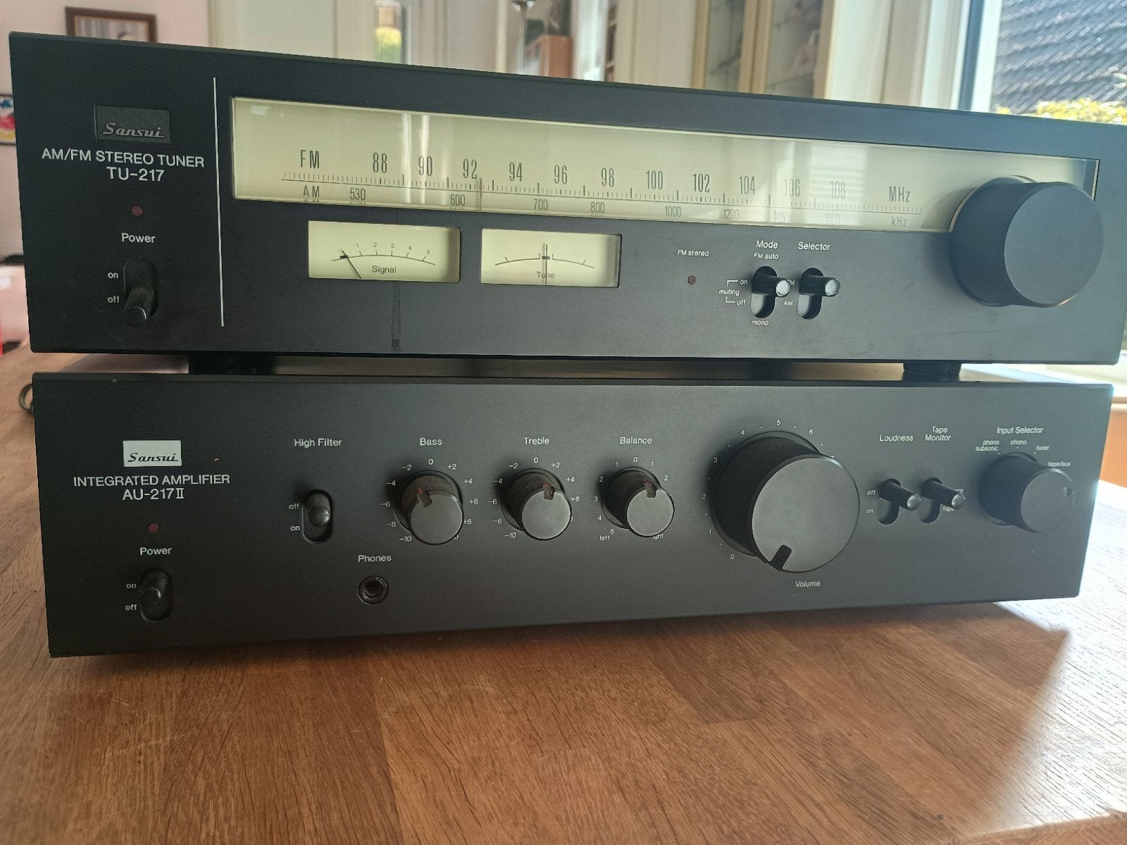 Sansui AU-217 II Versterker & TU-217 Tuner Set, Zo goed als nieuw, 60 tot 120 watt, Stereo, Ophalen