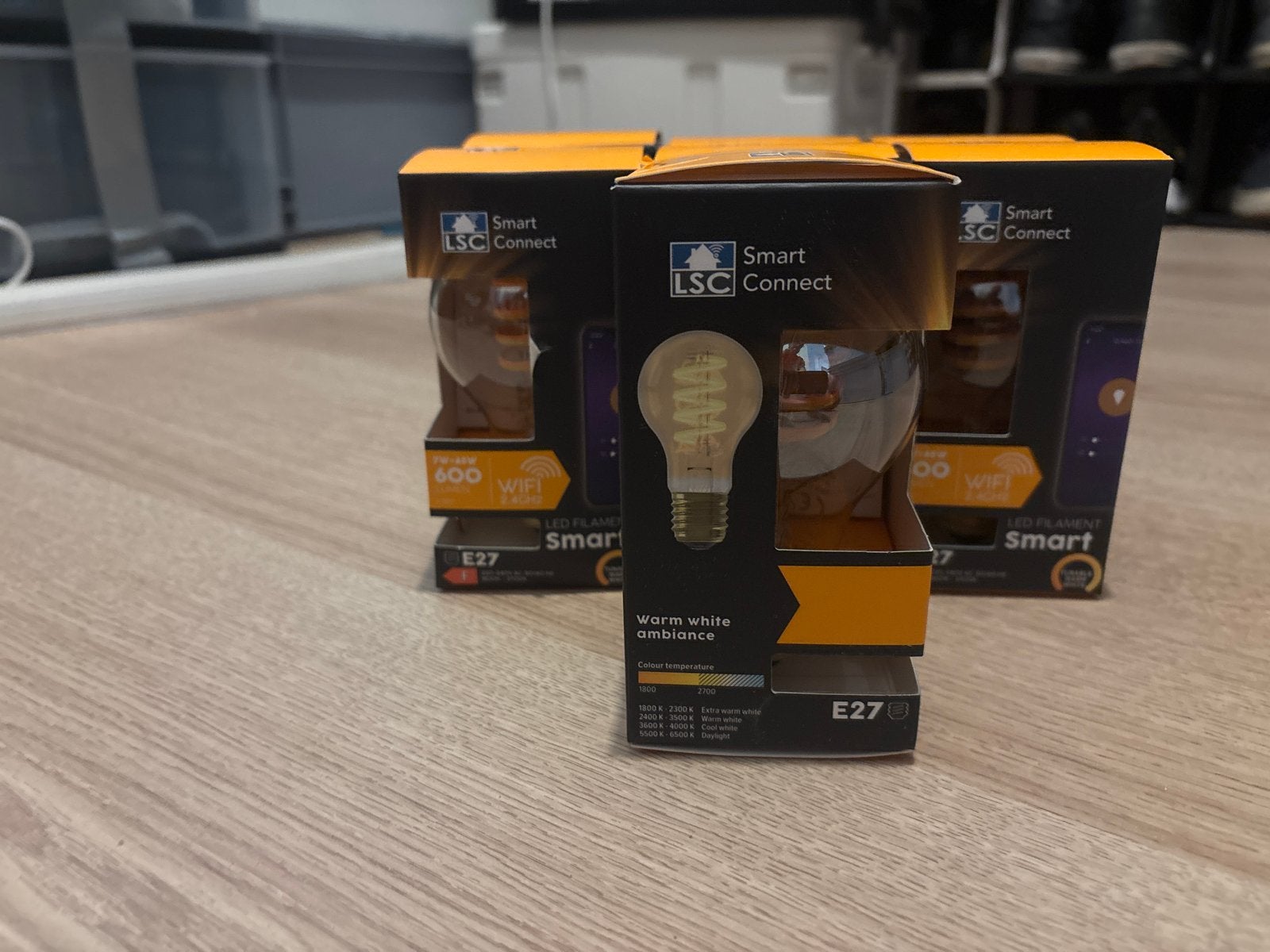 7x LSC Smart Connect E27 LED Filament Lamp Goud, Huis en Inrichting, Lampen | Losse lampen, 30 tot 60 watt, LSC Smart Connect