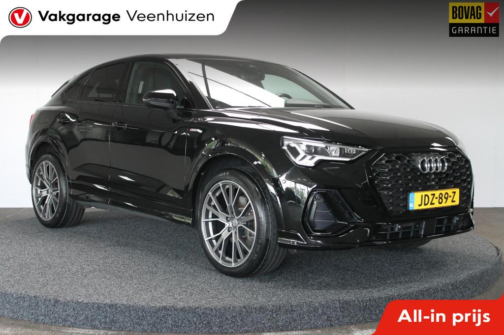 Audi Q3 Sportback 45 TFSI e S-line Edition|Rijklaar prijs|Ca, 12 maanden, Gebruikt, Leder en Stof, Zwart