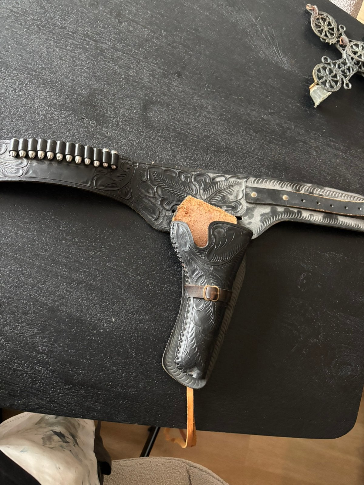 Vintage Lederen Gun belt pistool riem western holster, ., Ophalen of Verzenden, ., Nederland