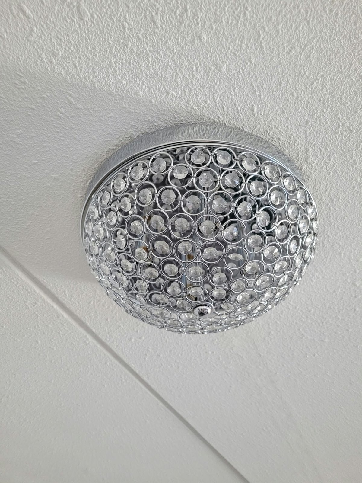 Moderne Plafondlamp 2stuks voor €60met Kristallen Decoratie, Zilver, Inclusief lichtbron, Modern, Ophalen of Verzenden