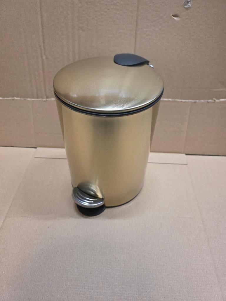 Gouden pedaalemmer - 10-20 liter - Zo goed als nieuw, Huis en Inrichting, Woonaccessoires | Prullenbakken, Met pedaal, Onbekend