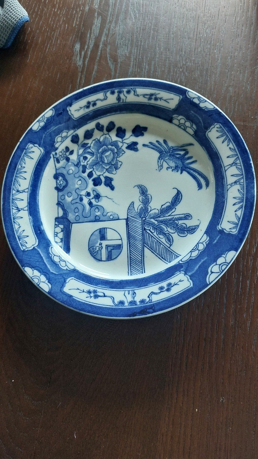 Antiek Delfts Blauw Bord met Koekoek en Huisje, Ophalen of Verzenden