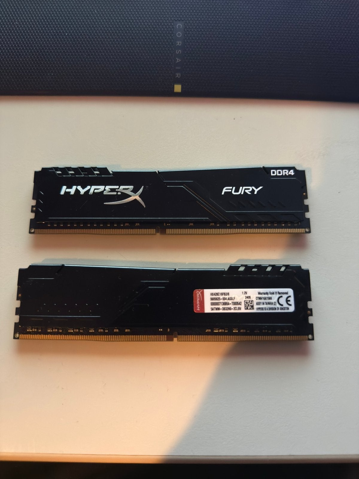 2x HyperX Fury Black DDR4 RAM-geheugen van 8GB per stick, Computers en Software, Ophalen, DDR4, Zo goed als nieuw, Desktop