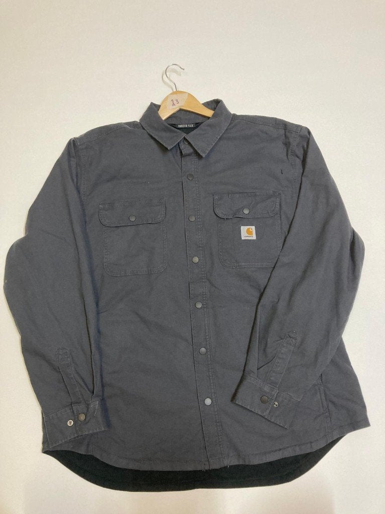 Carhartt Shacket - XL - Loose Fit - Grey - Flannel Inside, Carhartt, Ophalen of Verzenden, Grijs, Maat 56/58 (XL)