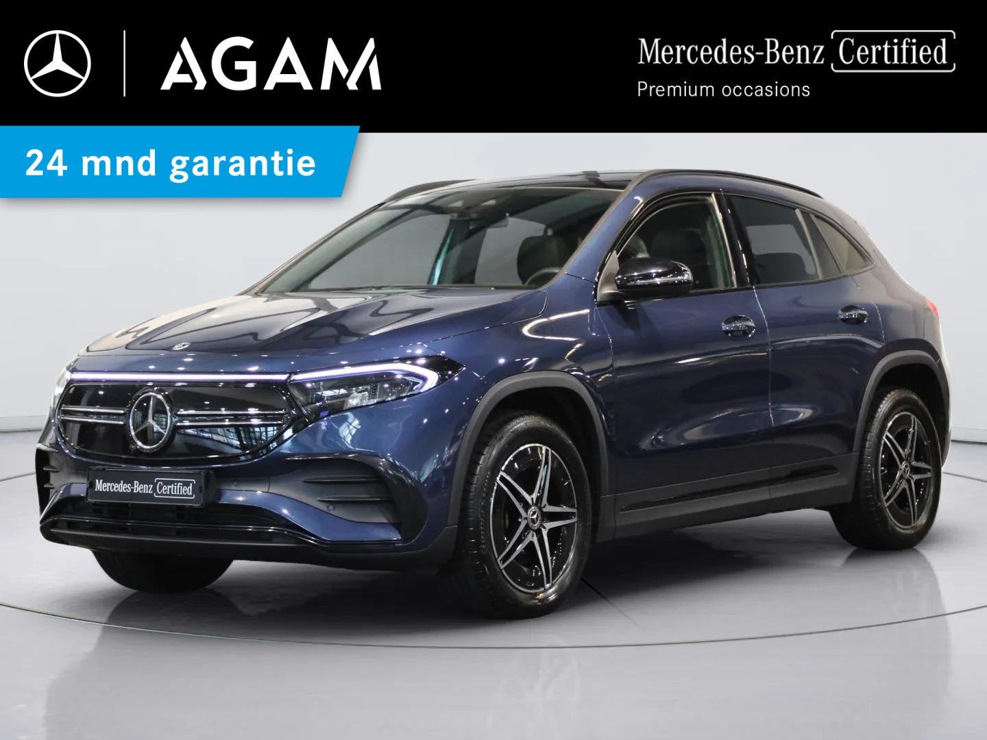Mercedes-Benz EQA 250+ AMG Line 71 kWh Panorama dak | Trekha, 1940 kg, Gebruikt, Blauw, Leder en Stof