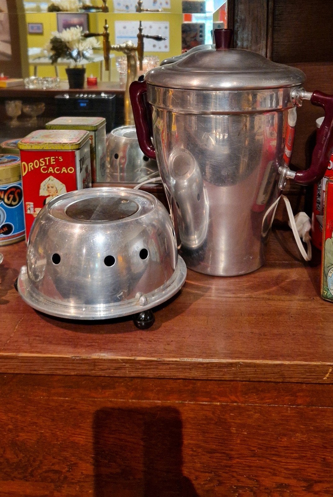 Vintage koffie pot ALMO-LUXE percolator pruttel koffiepot, Ophalen of Verzenden, Gebruikt, Overige materialen, Overige typen