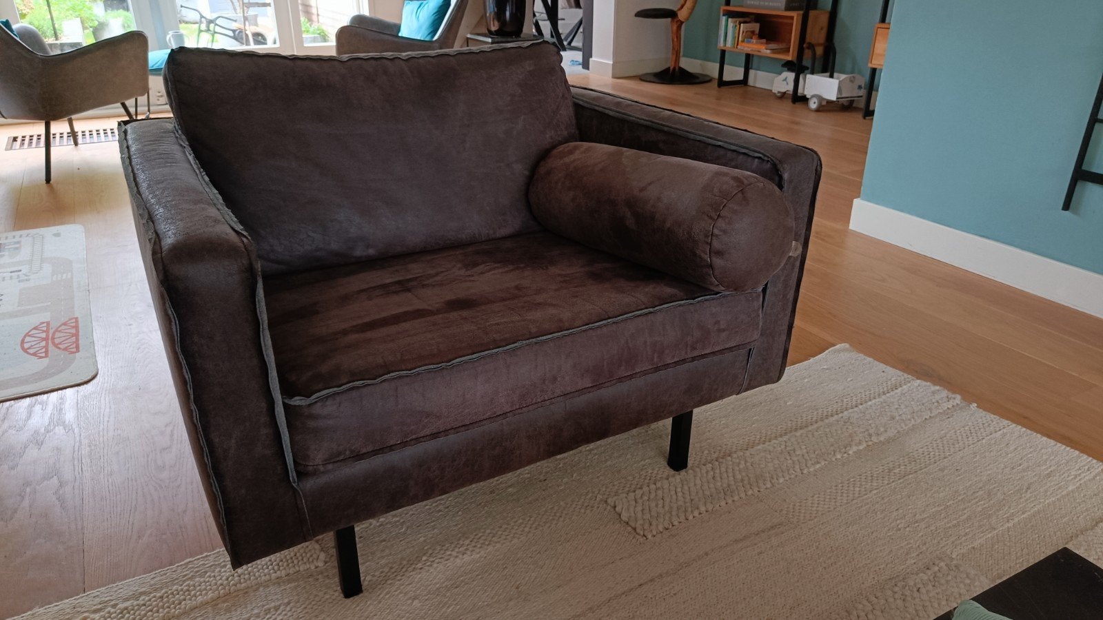 Be Pure Home Rodeo Loveseat Elephant Grijs/Zwart/Bruin, Ophalen, Gebruikt, Tweepersoons, 75 tot 100 cm