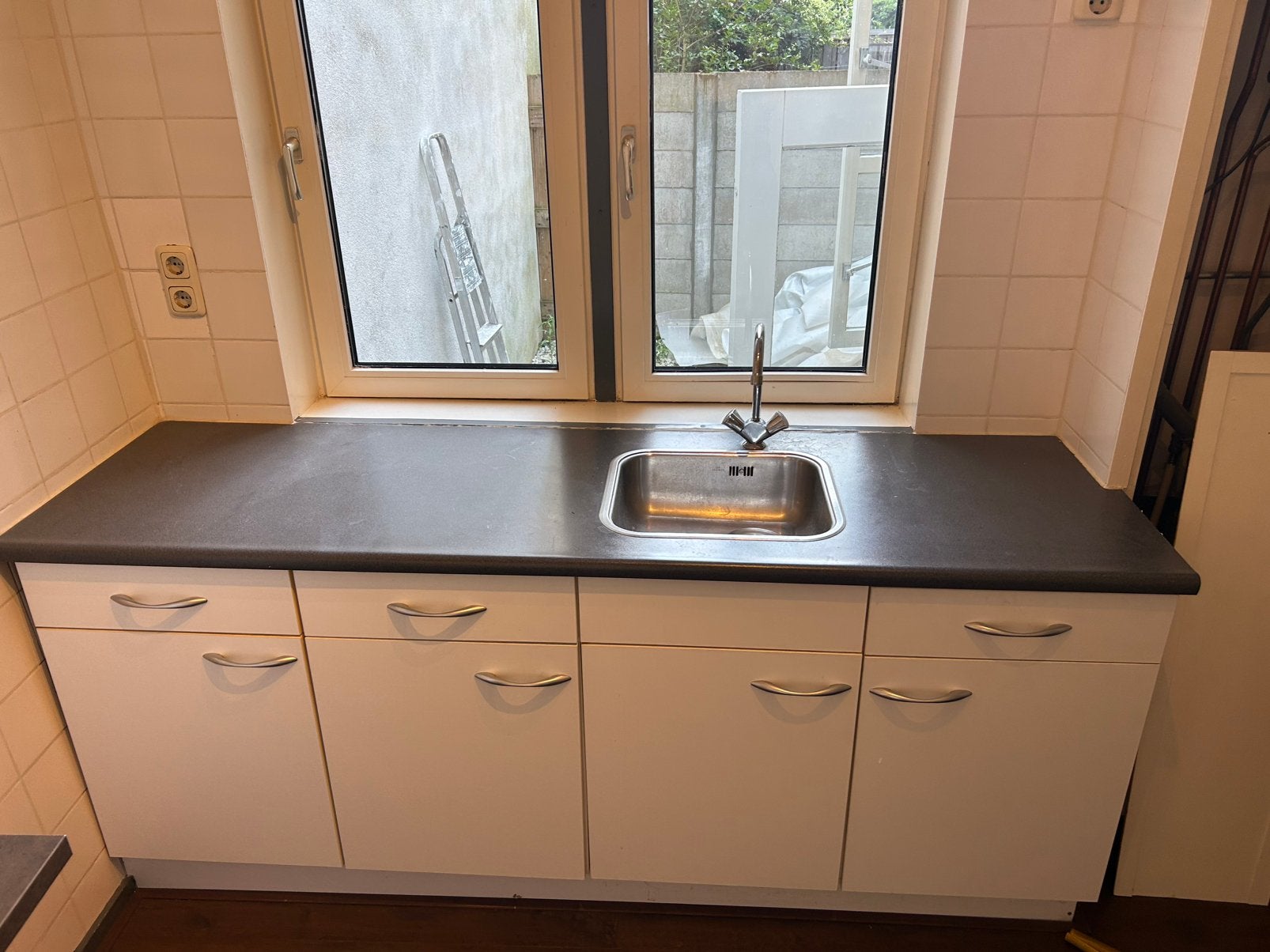 Keukenblok 205x60cm. Gratis af te halen, Ophalen, Gebruikt, Wit, Enkelwandige keuken