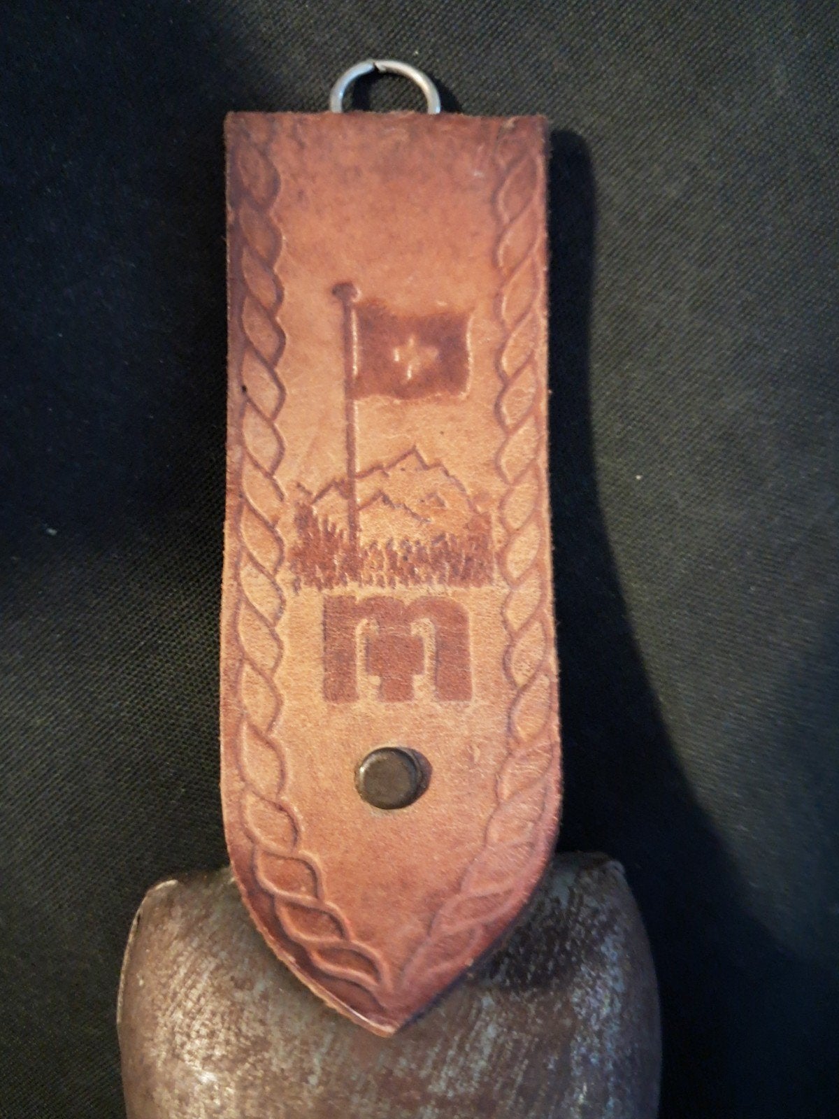 Vintage Zwitserse Koe Bel met Leren Riem - Alpen Souvenir, Ophalen of Verzenden, Gebruikt