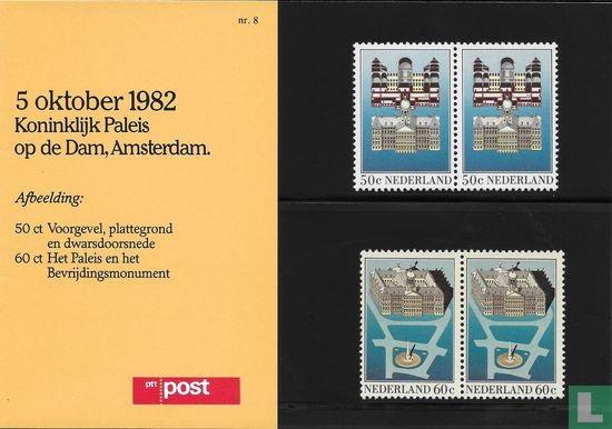 Postzegelmapje M8 Koninklijk paleis op de Dam 1982 NL, Ophalen of Verzenden