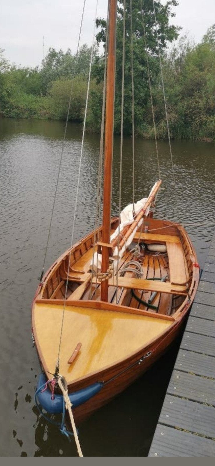 Jol. 12voets. zeiljol. zeilsloep. open zeilboot. bijboot., Watersport en Boten, Ophalen, Zo goed als nieuw