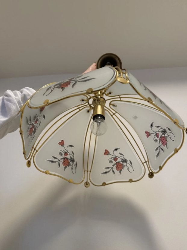 Prachtige Vintage Hollywood Regency Hanglamp Jaren ’70/’80, Huis en Inrichting, Lampen | Hanglampen, Gebruikt, Ophalen of Verzenden