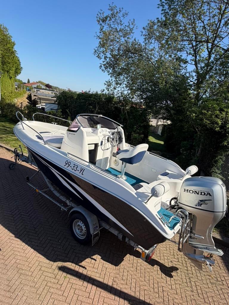 Prins 550 open honda 75pk 4 takt heel veel opties bwj 2010, Watersport en Boten, 10 tot 30 pk, Ophalen of Verzenden, Zo goed als nieuw