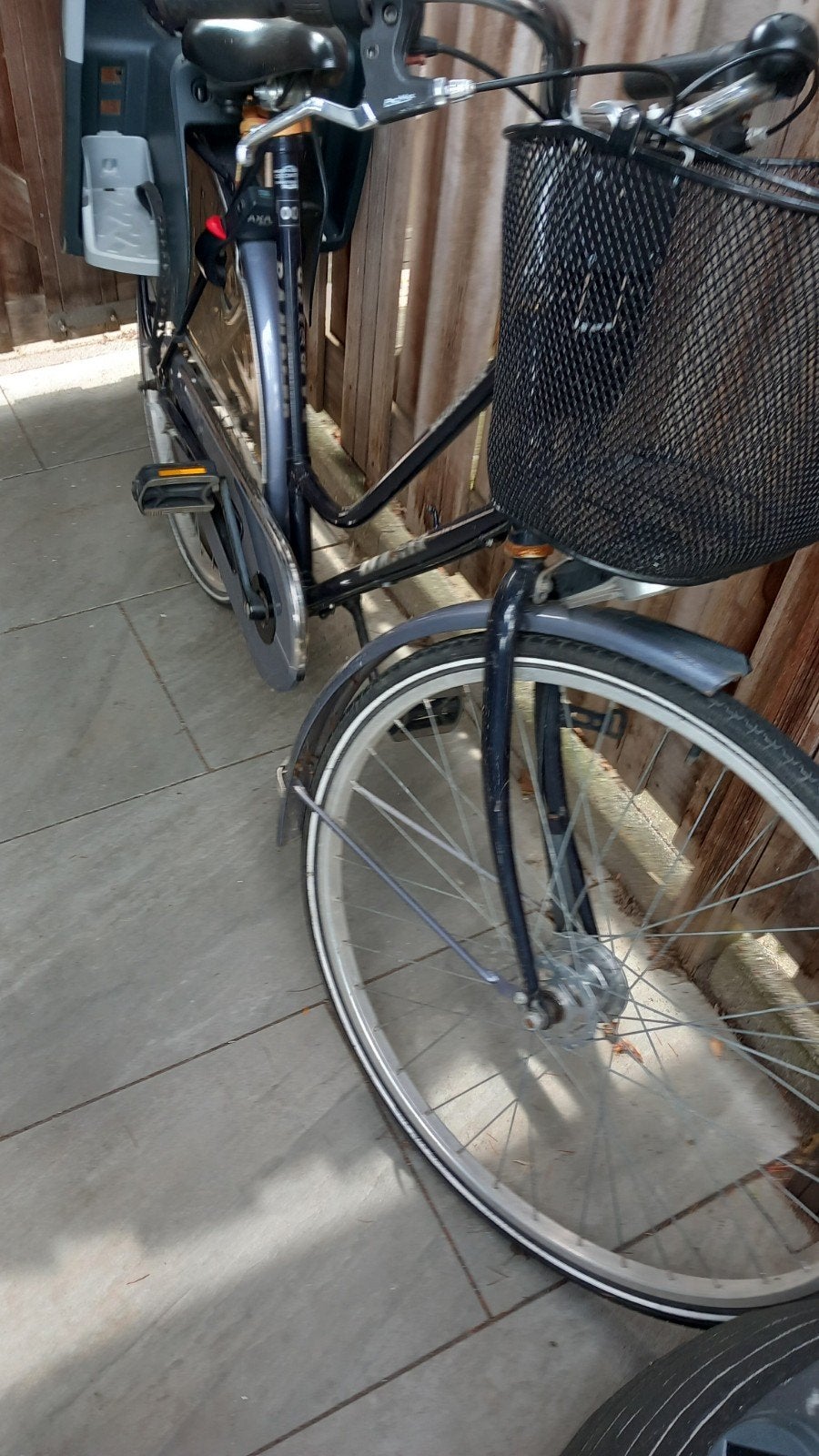 Rambler Voyager damesfiets met mand en kinderzitje, Fietsen en Brommers, Terugtraprem, Gebruikt, 50 tot 53 cm, Ophalen