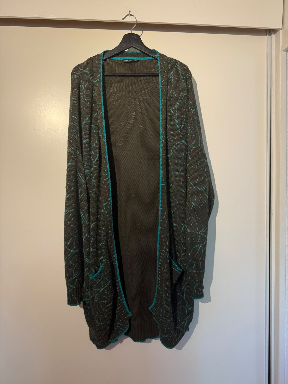 Legergroen/blauw lang didi vest maat L, Ophalen of Verzenden, Zo goed als nieuw, Maat 42/44 (L), Groen