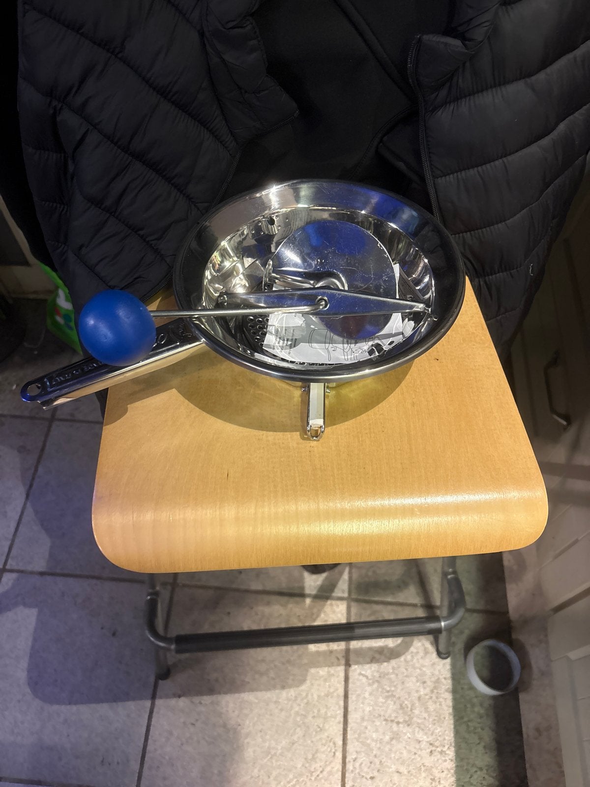 Roestvrijstalen passeerzeef - Passe-vite - Made in Italy, Overige typen, Zilver, Ophalen of Verzenden, Zo goed als nieuw