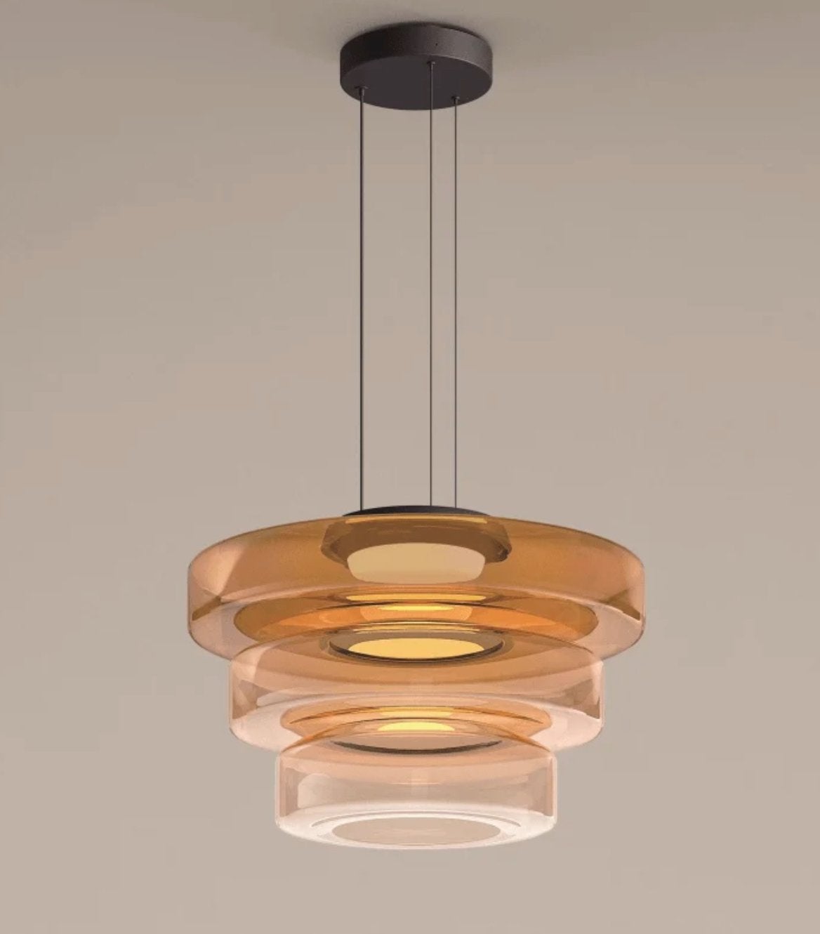 Bauhaus stijl glaspendellamp 3-delig NIEUW, Ophalen of Verzenden, Nieuw, Glas, G9