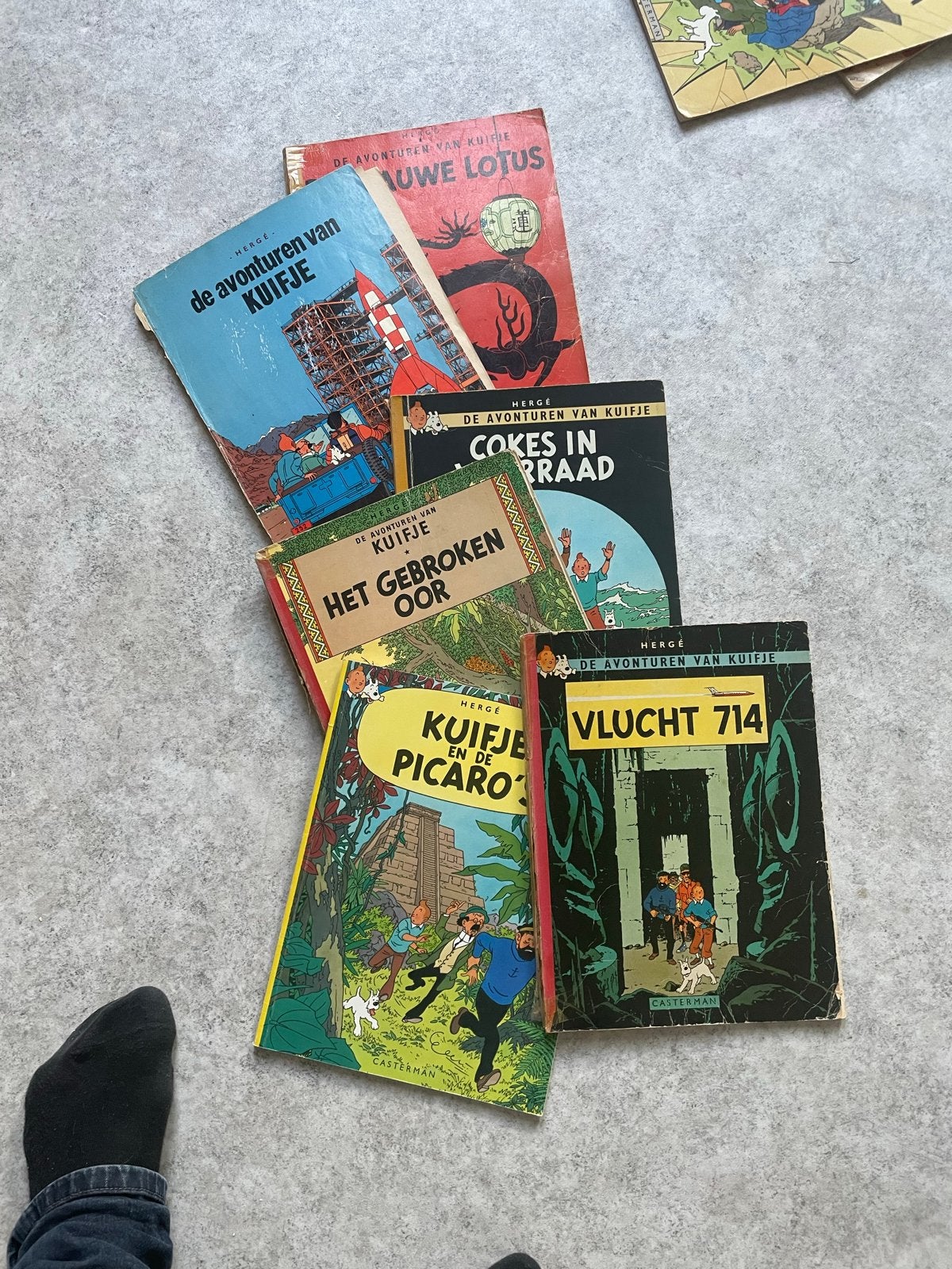 Kuifje stripboeken - 6 stuks, jaren '60 en '70 edities, Meerdere stripboeken, Ophalen of Verzenden, Gelezen