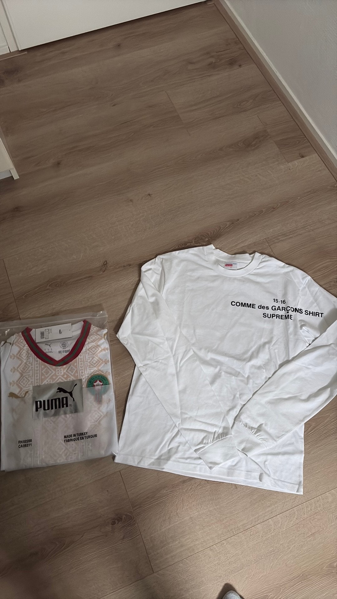 Marokko shirt en cdg longsleeve, Ophalen of Verzenden, Nieuw, Maat 46 (S) of kleiner, Wit