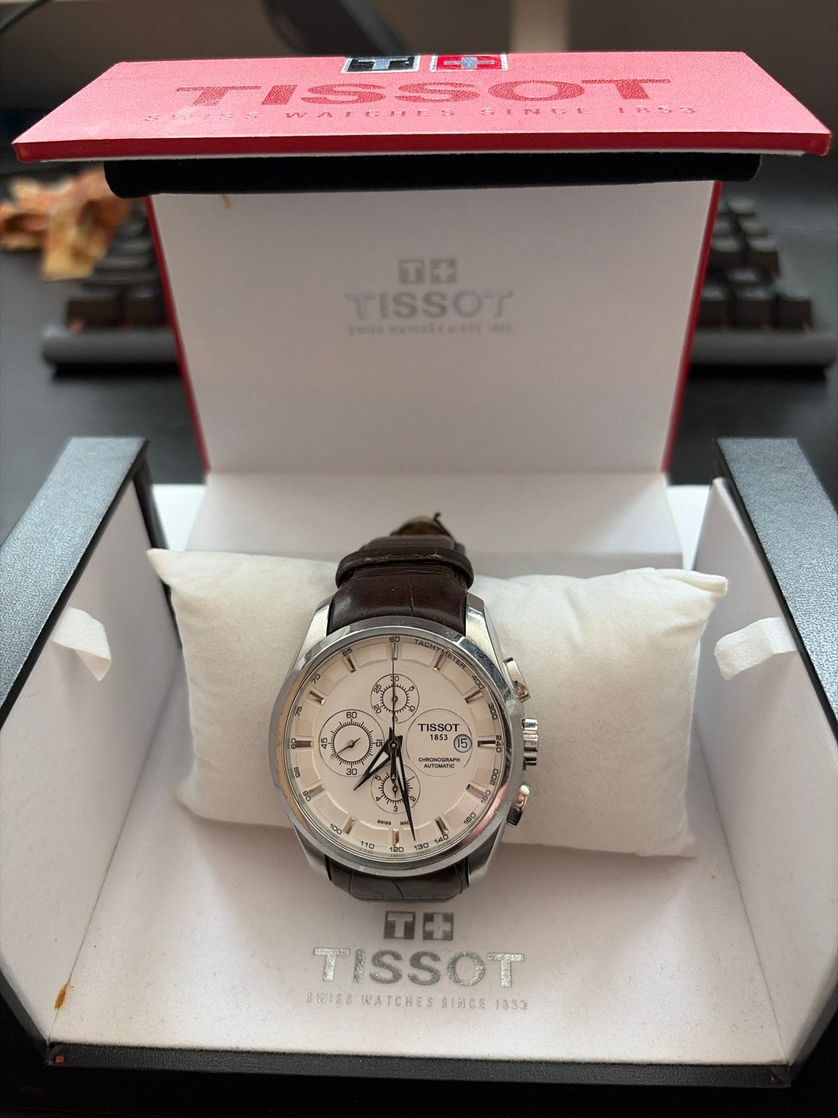 Tissot Couturier Automaat Chronograph  T035.627.16.031, Sieraden, Tassen en Uiterlijk, Horloges | Heren, Overige merken, Leer