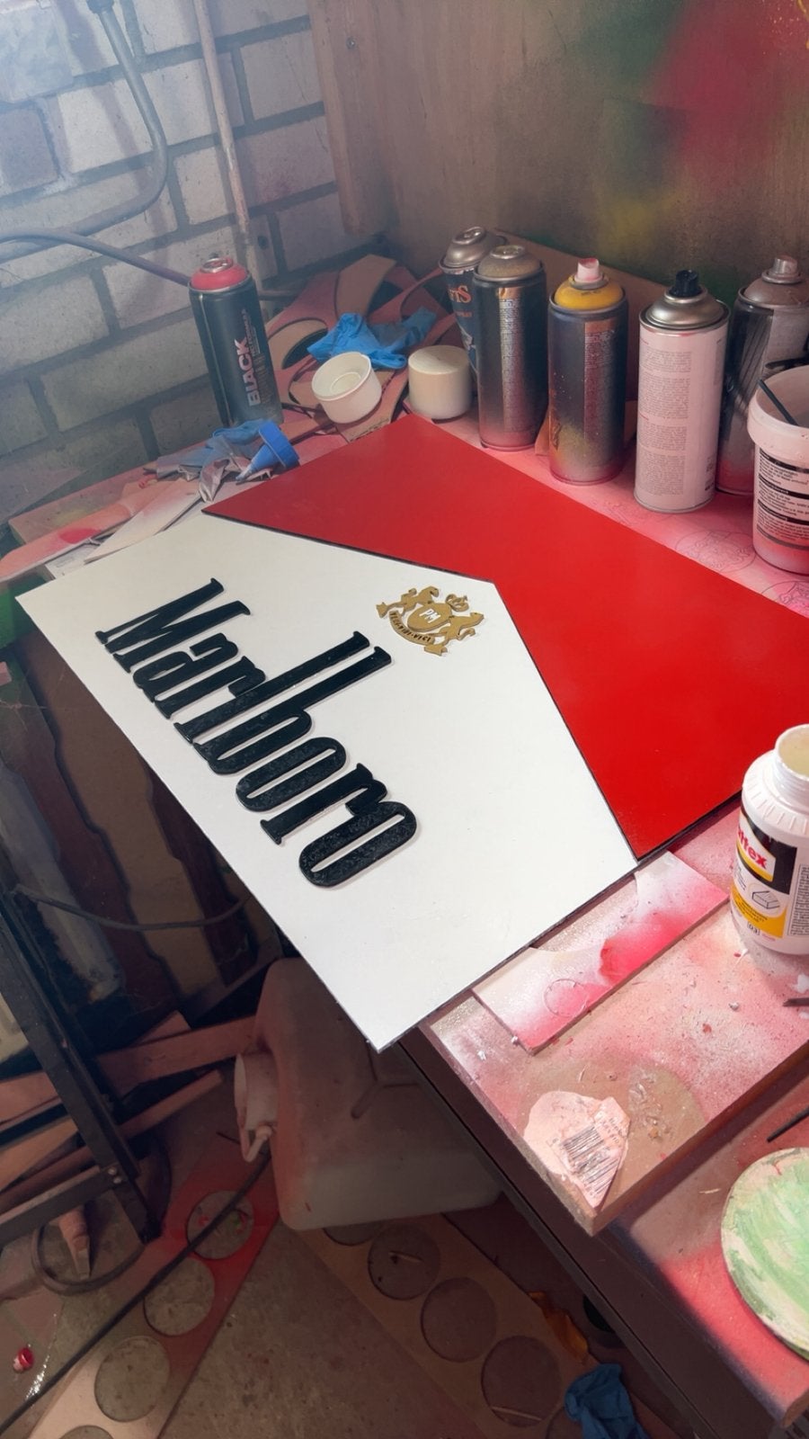 Houten Marlboro Bord, Verzamelen, Merken en Reclamevoorwerpen, Ophalen of Verzenden, Nieuw, Reclamebord