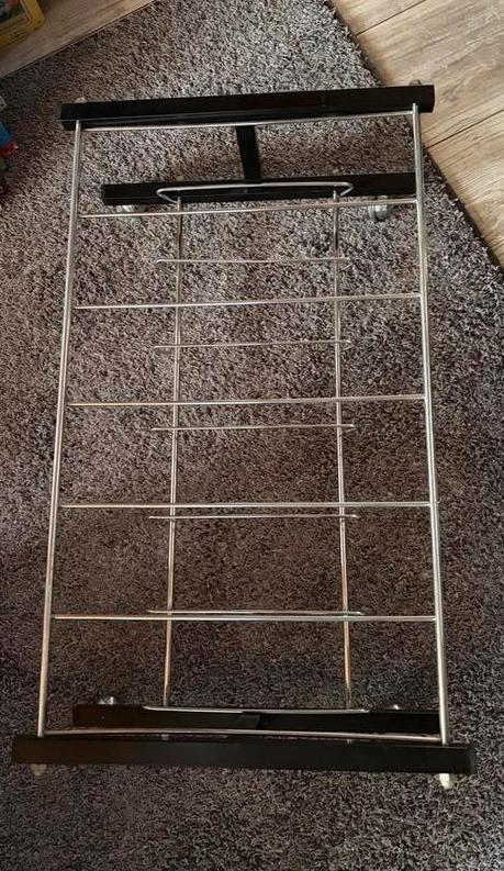 3 Vintage platenrekjes ( op wieletjes )voor vinylplaten, Ophalen, Gebruikt, Overige formaten