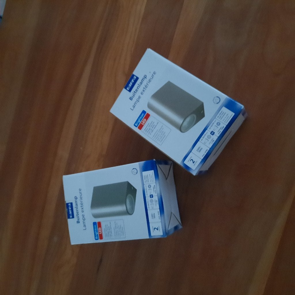 2 x buitenlamp dubbele led Brighton antriciet, Wandlamp, Ophalen of Verzenden, Netvoeding, Led
