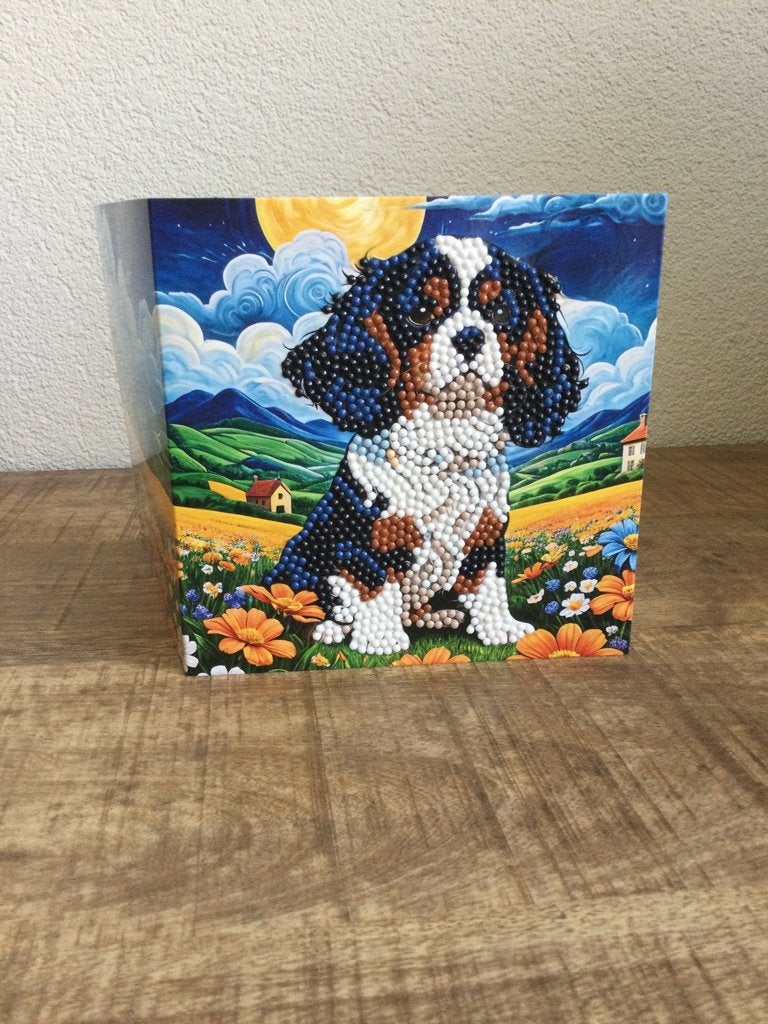 Diamond painting wenskaart hondje, Hobby en Vrije tijd, Kaarten | Zelfgemaakt, Ophalen of Verzenden, Zo goed als nieuw, Dieren