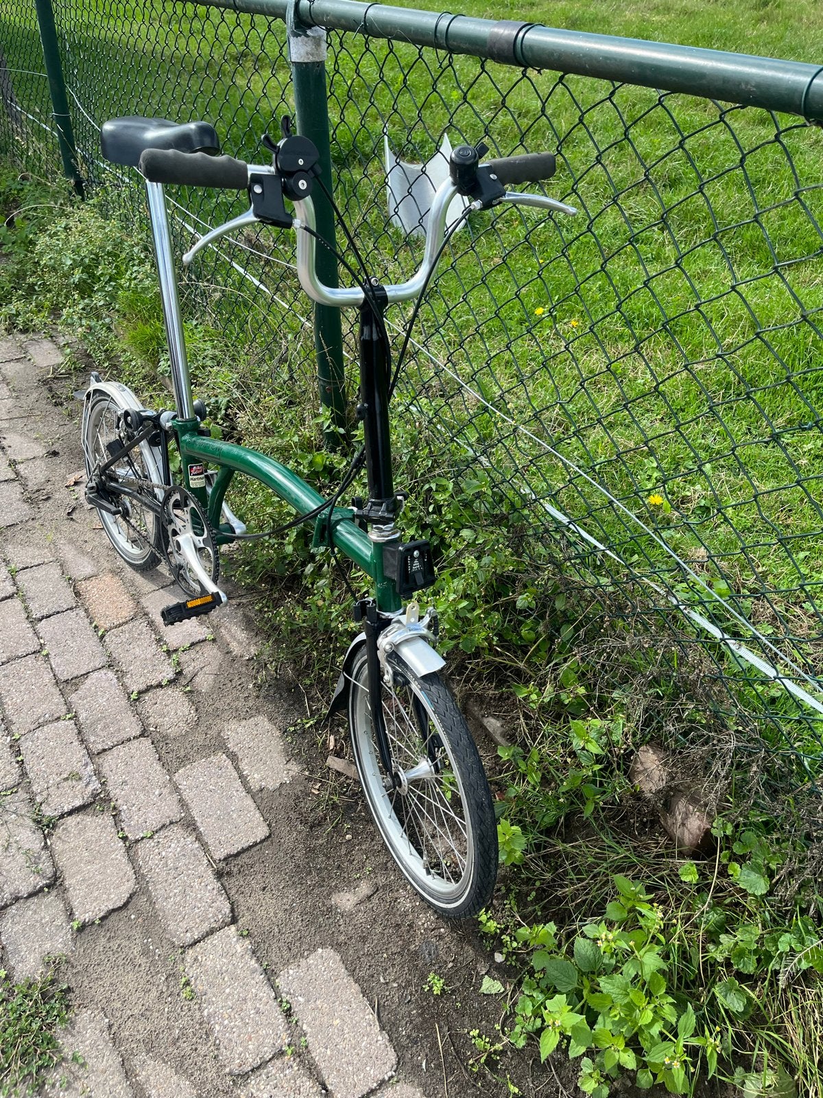 Brompton vouwfiets - Groen, zo goed als nieuw, Ophalen, Brompton, Velgrem, 16 tot 18 inch