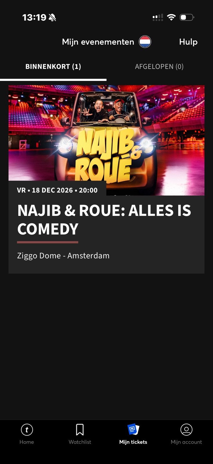 Ticket Najib & Roue 18-12 @ Ziggo Dome, Tickets en Kaartjes