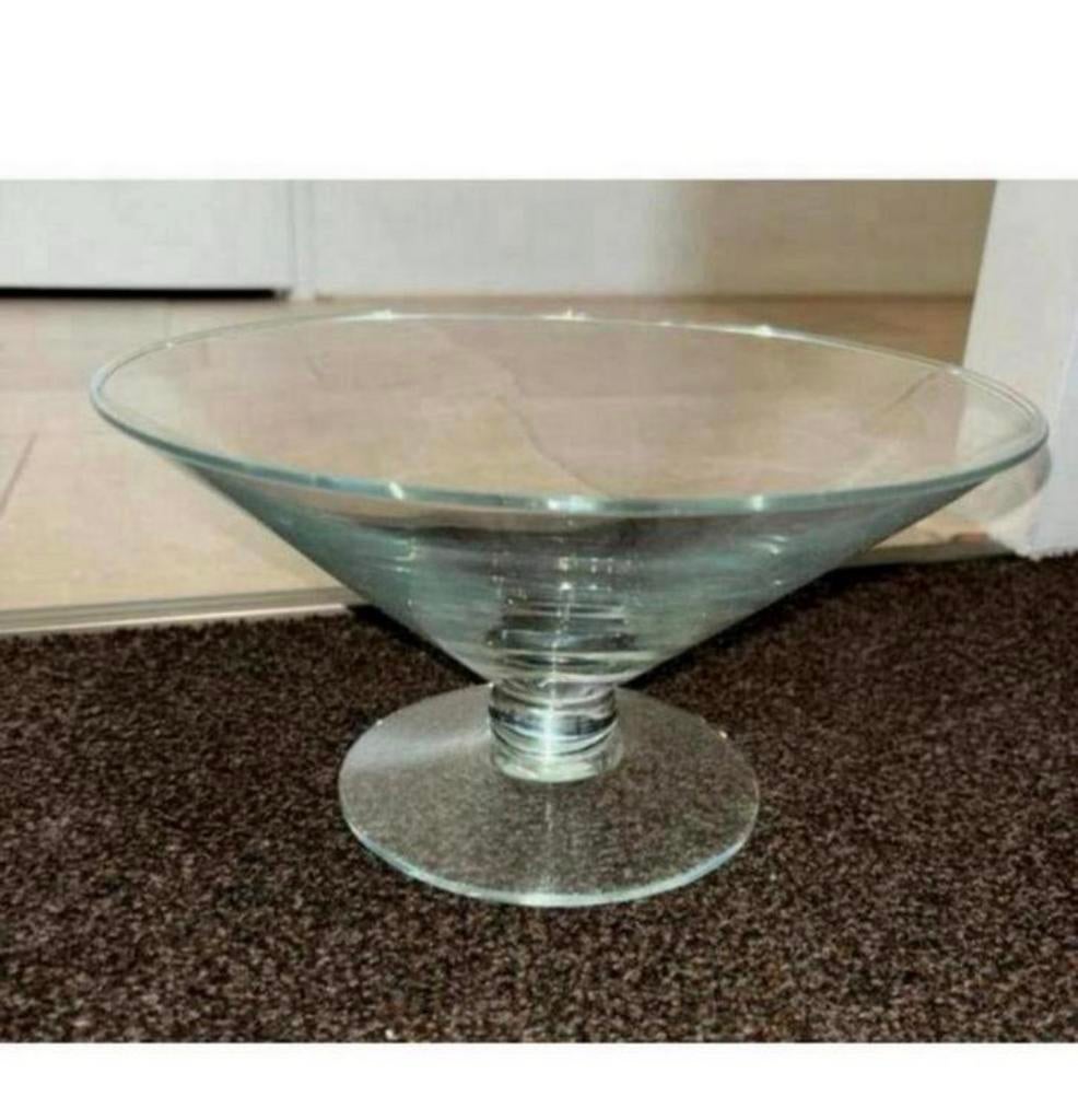 Elegante Glazen Schaal op Voet - Perfect voor Decoratie, Huis en Inrichting, Woonaccessoires | Schalen en Manden, Schaal, Rond