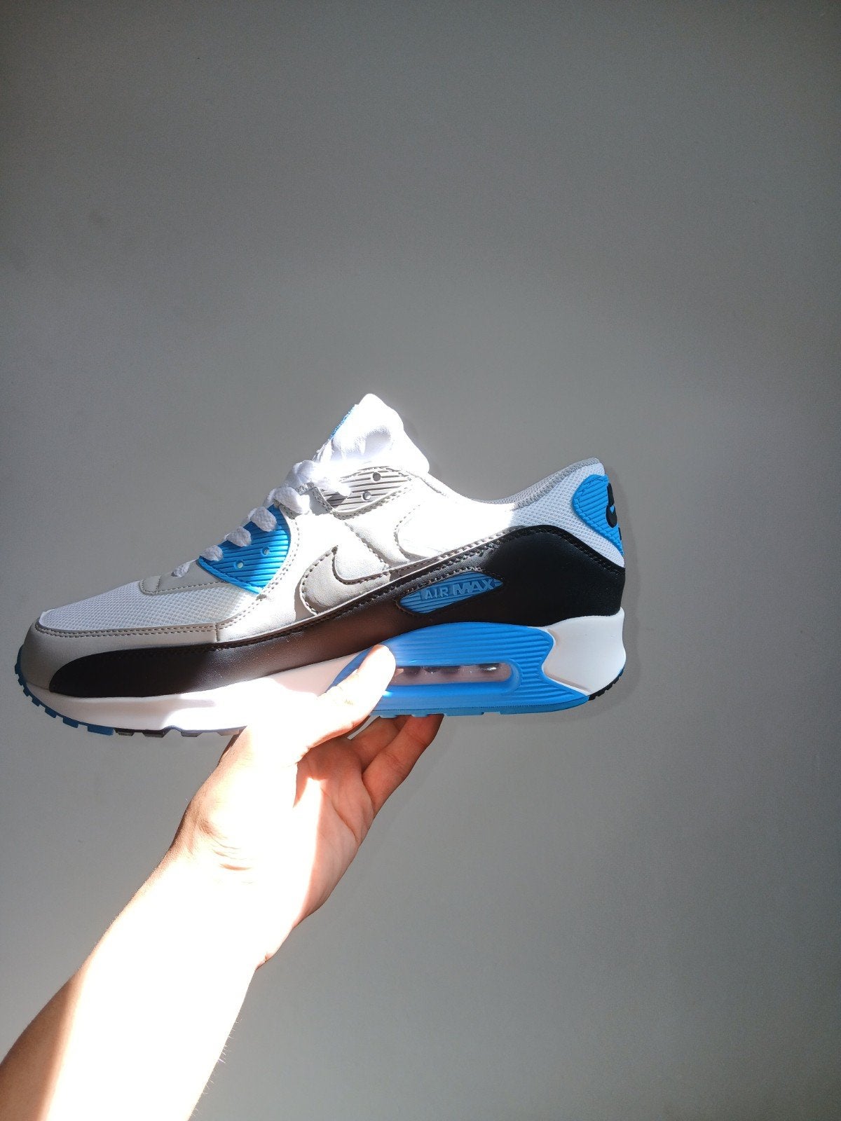 Nike Air Max 90 - Wit/Blauw/Zwart - Maat 45, Ophalen of Verzenden