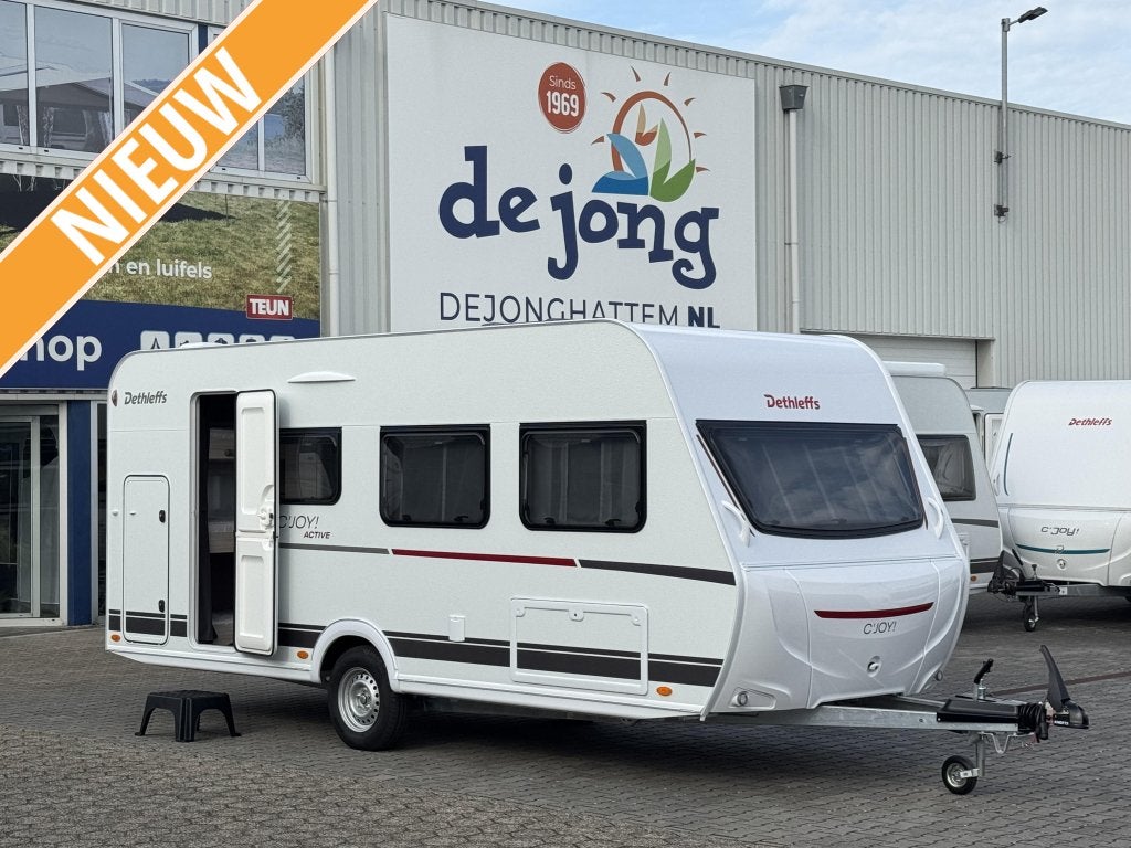 Dethleffs C'Joy 480 QLK Stapelbed met 3 bedden, Schokbreker, Standaardzit, Bedrijf, Dwarsbed