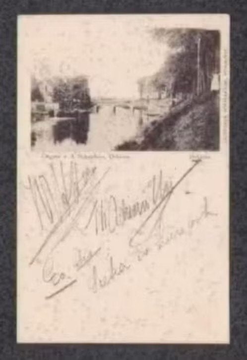 Dokkum Brug Freule M. Sloet, Vollenhove 1900., Ophalen of Verzenden, Voor 1920, Gelopen, Friesland