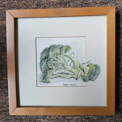 3 leuke groente schilderijtjes . B. Donders, Ophalen of Verzenden, Minder dan 50 cm, Schilderij